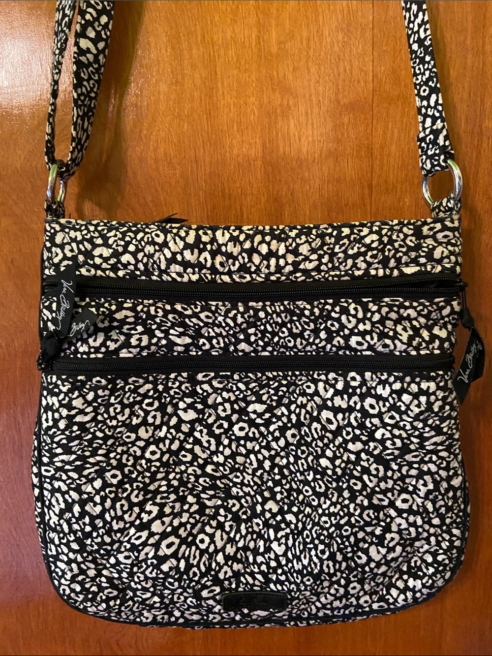 Vera Bradley Black & White Leopard-Print Crossbody Bag